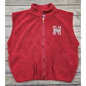Vintage Winning Image Nebraska Huskers Sherpa Vest Mens Sz Large Collegiate 90s